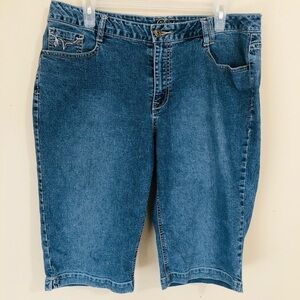 Duplex Denim Bermuda Shorts